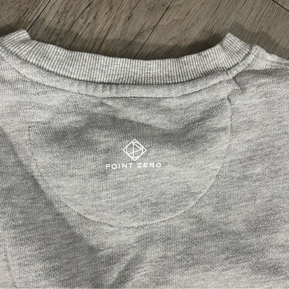 Point Zero Gray Crewneck Sweater Classic Cotton Blend - Picture 6 of 6